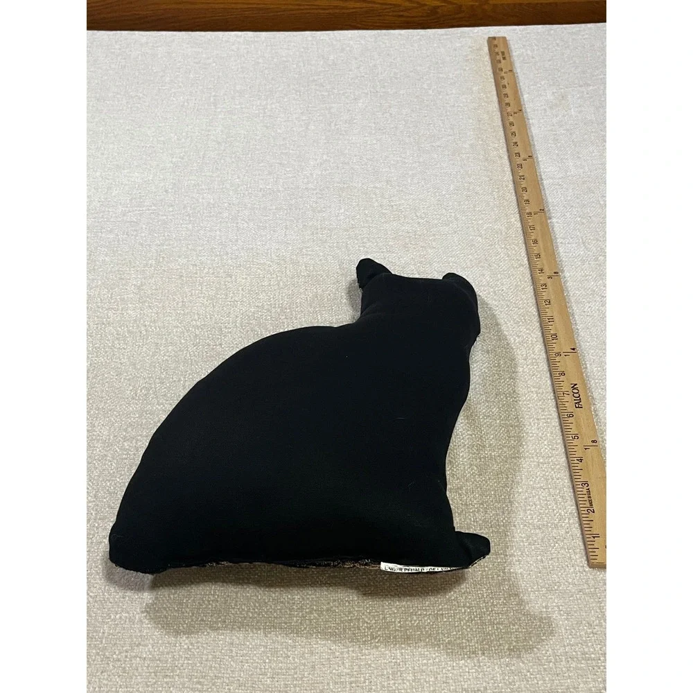 Vintage Tabby Cat Tapestry Shaped Throw Pillow Brown Black Feline Decor 11.5
